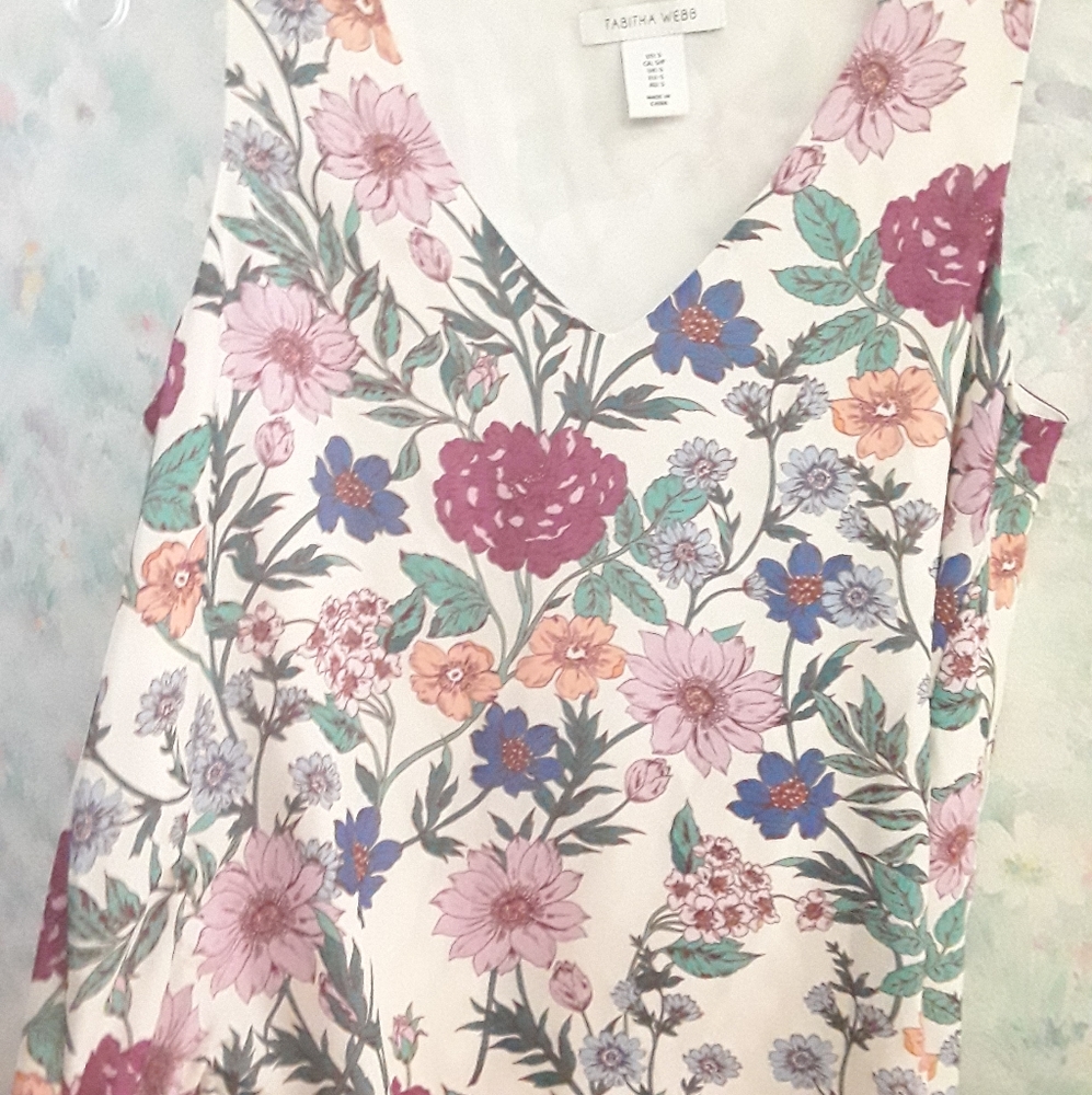 Floral Boho Vneck Top Tank S